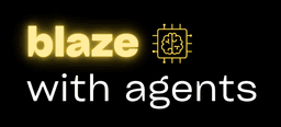 Logo of the website that reads blaze with agents